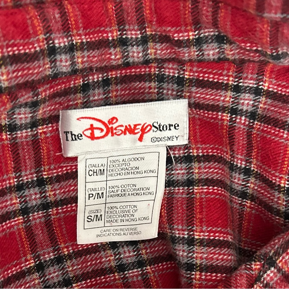 Disney Store Womens  Nightgown Sleep Shirt Red Flannel Pooh*Piglet  S/M - Picture 4 of 6